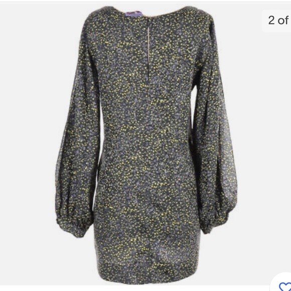 Elizabeth and James Silk Floral Off Shoulder Slit Mini Dress with pockets Size 4 - Picture 13 of 13